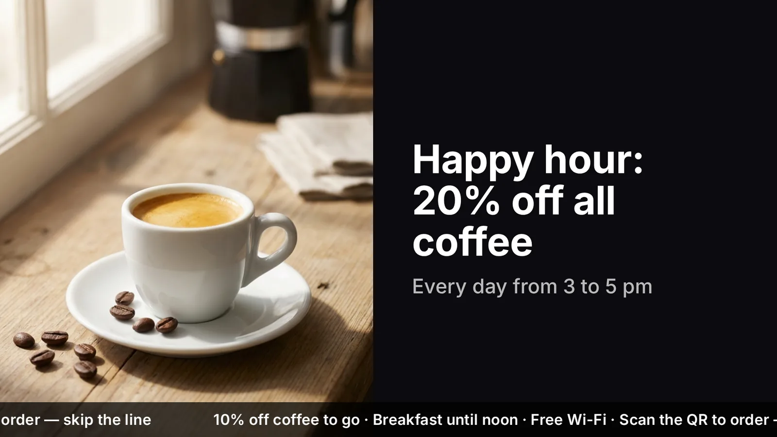 Frame from the TV: an offer prepared in the dashboard.