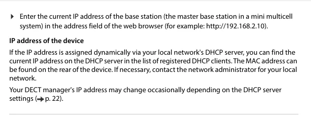 How to find the Gigaset base station IP address