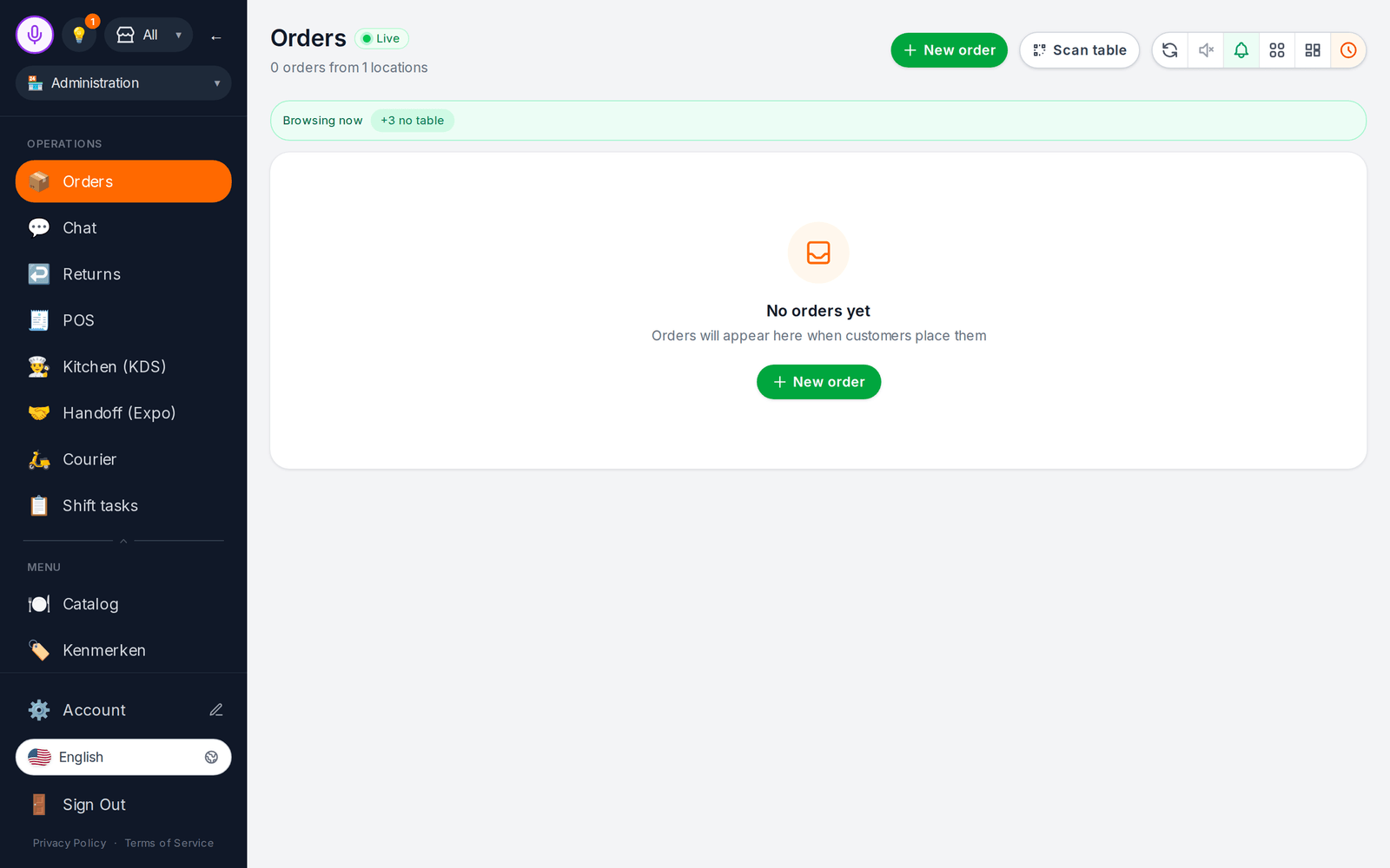 Guest orders