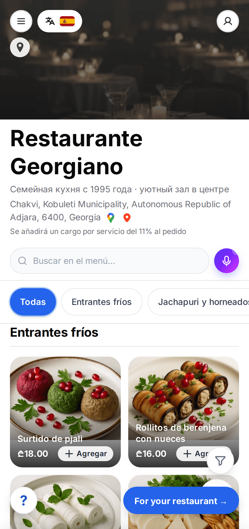 Guest QR menu on a phone
